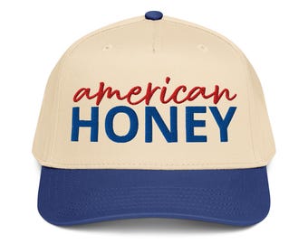 American Honey hat, Patriotic trucker hat, USA Cute Hat, 250 patriotic hat, 5 panel cap
