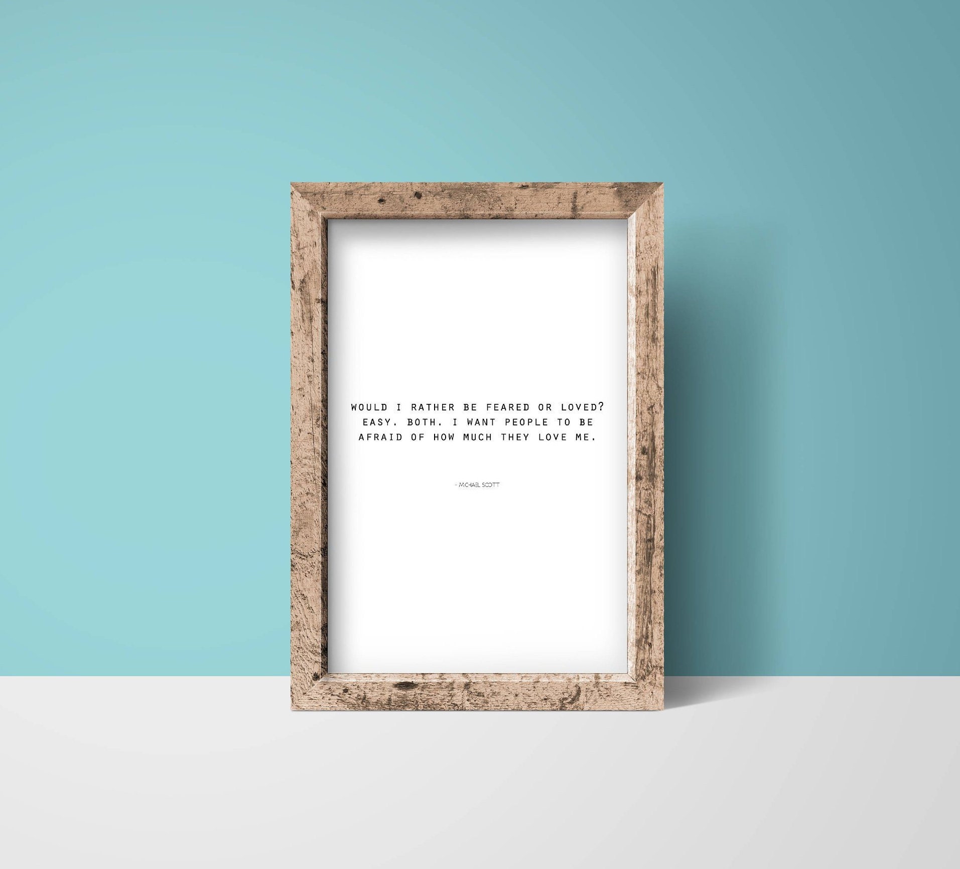Would I Rather Be Feared or Loved the Office TV Show Etsy