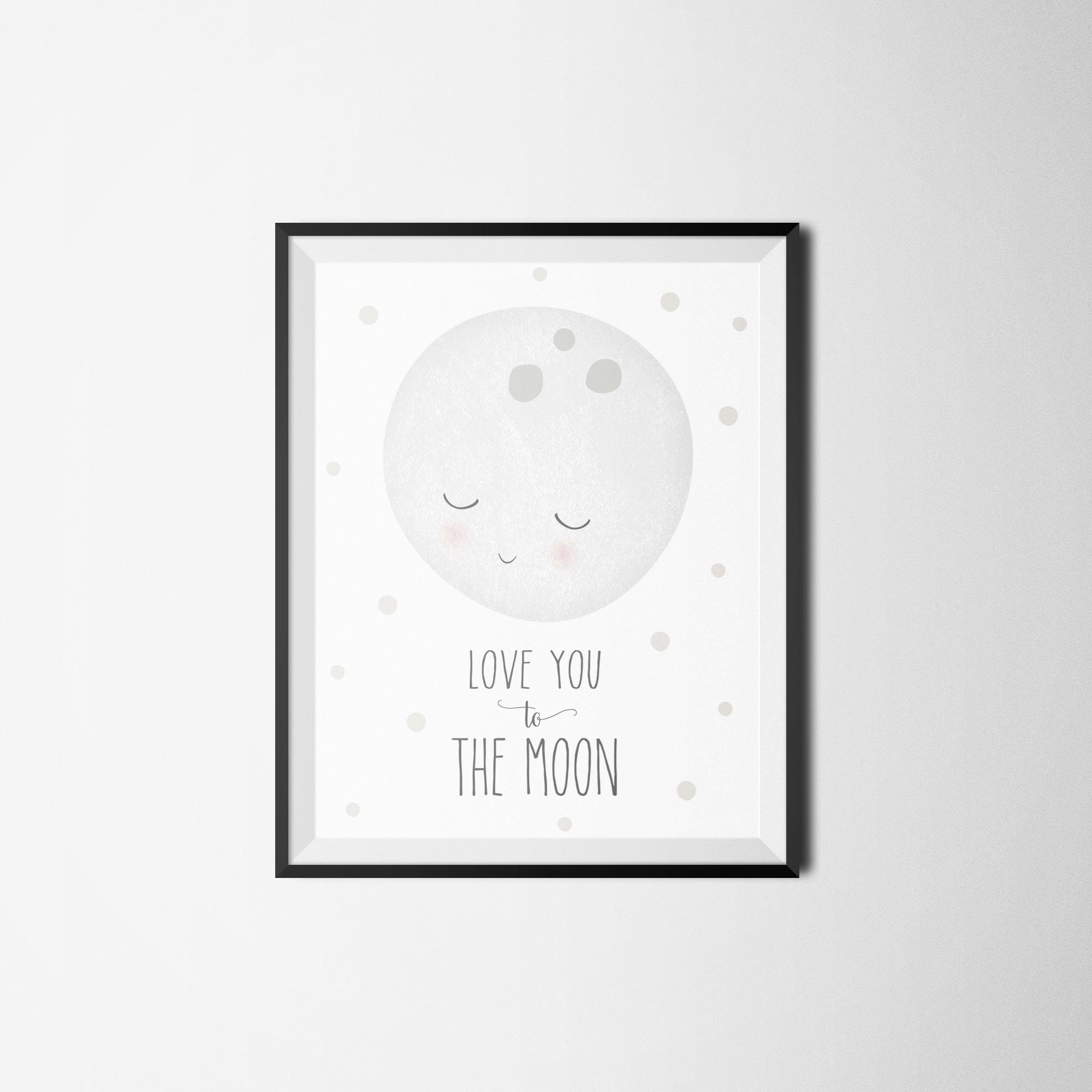 Nursery Print Moon Art Love You to the Moon PRINTABLE Etsy