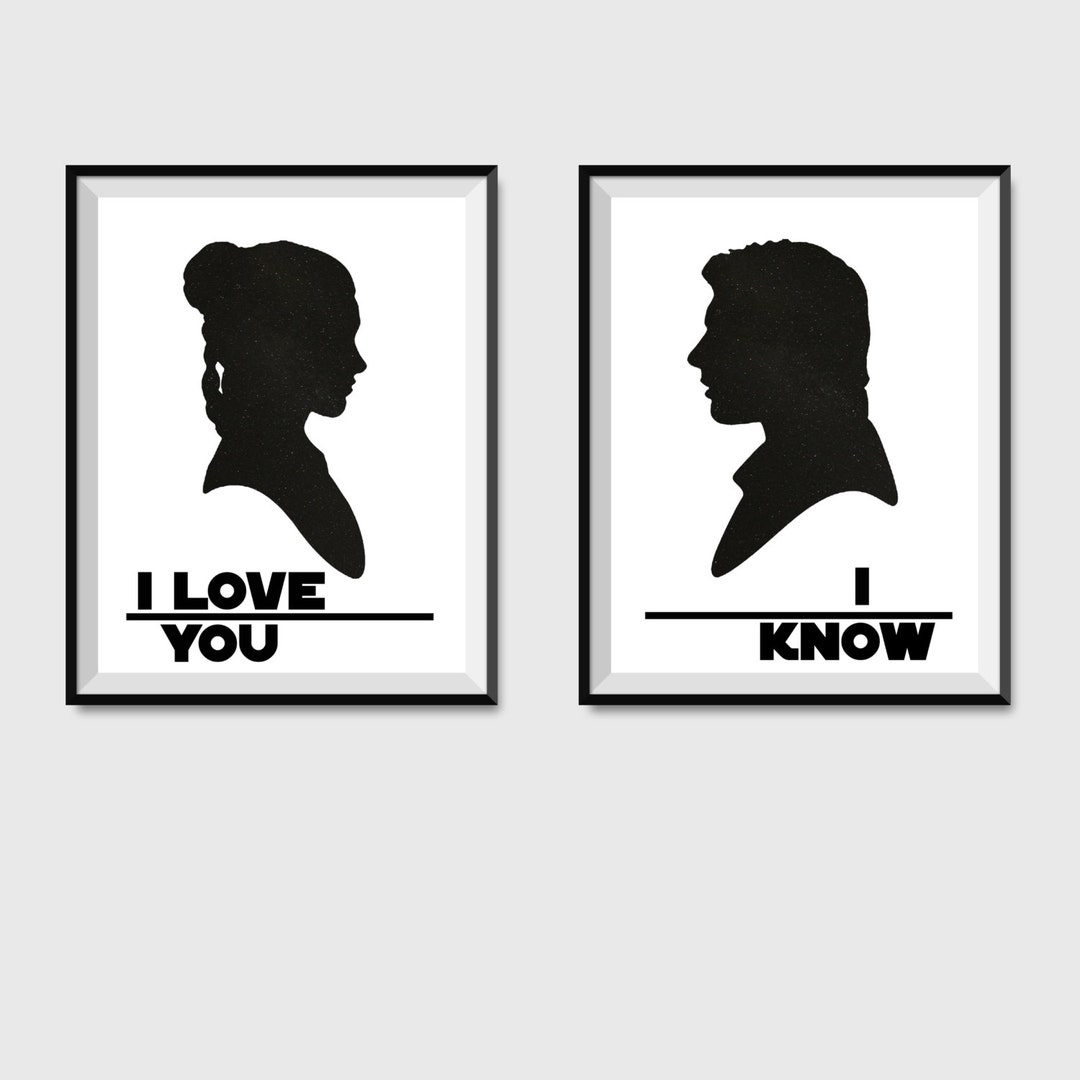 I Love You I Know Star Wars Digital Print, Han Solo Princess Leia Quote