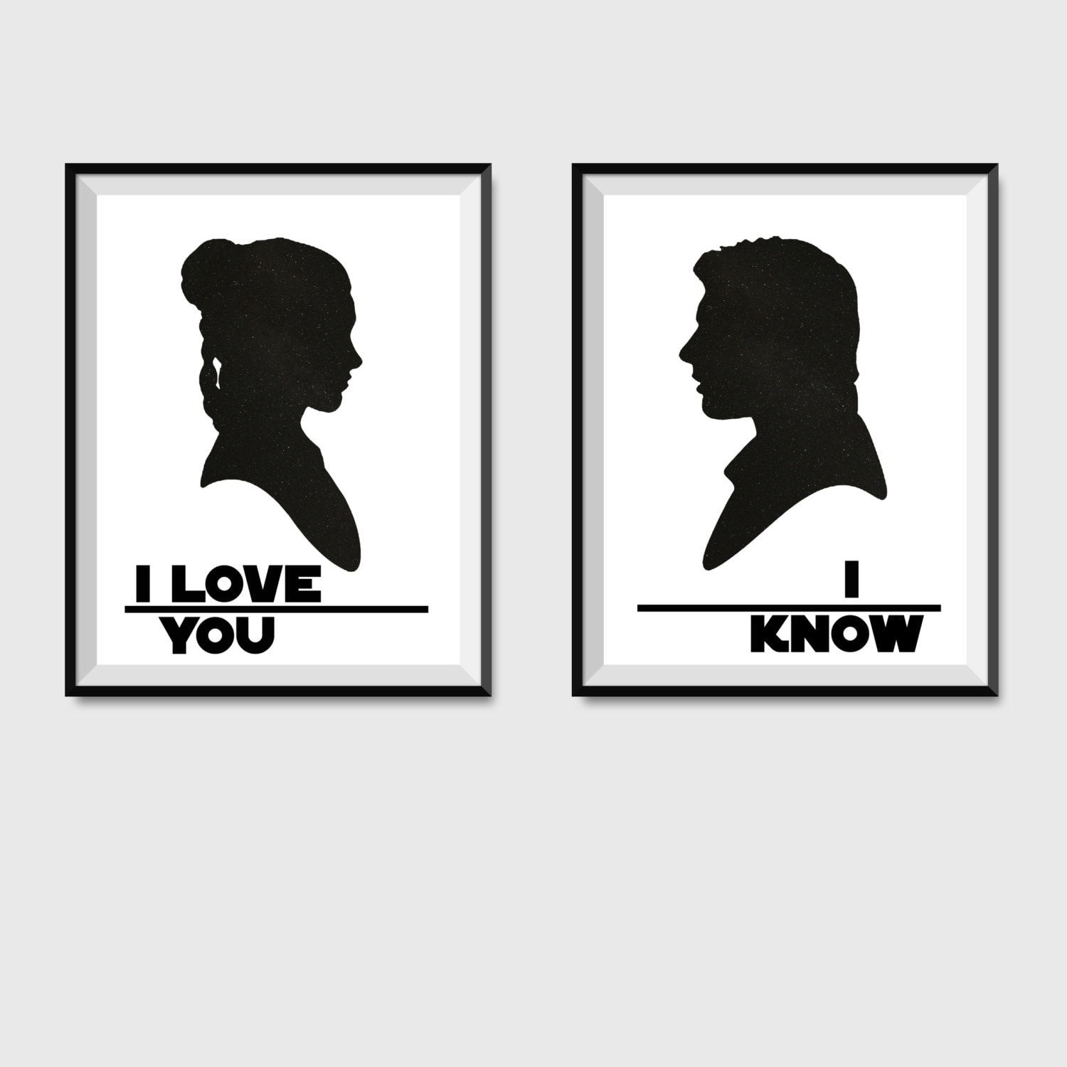 Two Star Wars branded espresso cups. One with Princess Leia saying I love  you and the other with Han Solo saying I know. On wooden bench top Stock  Photo - Alamy