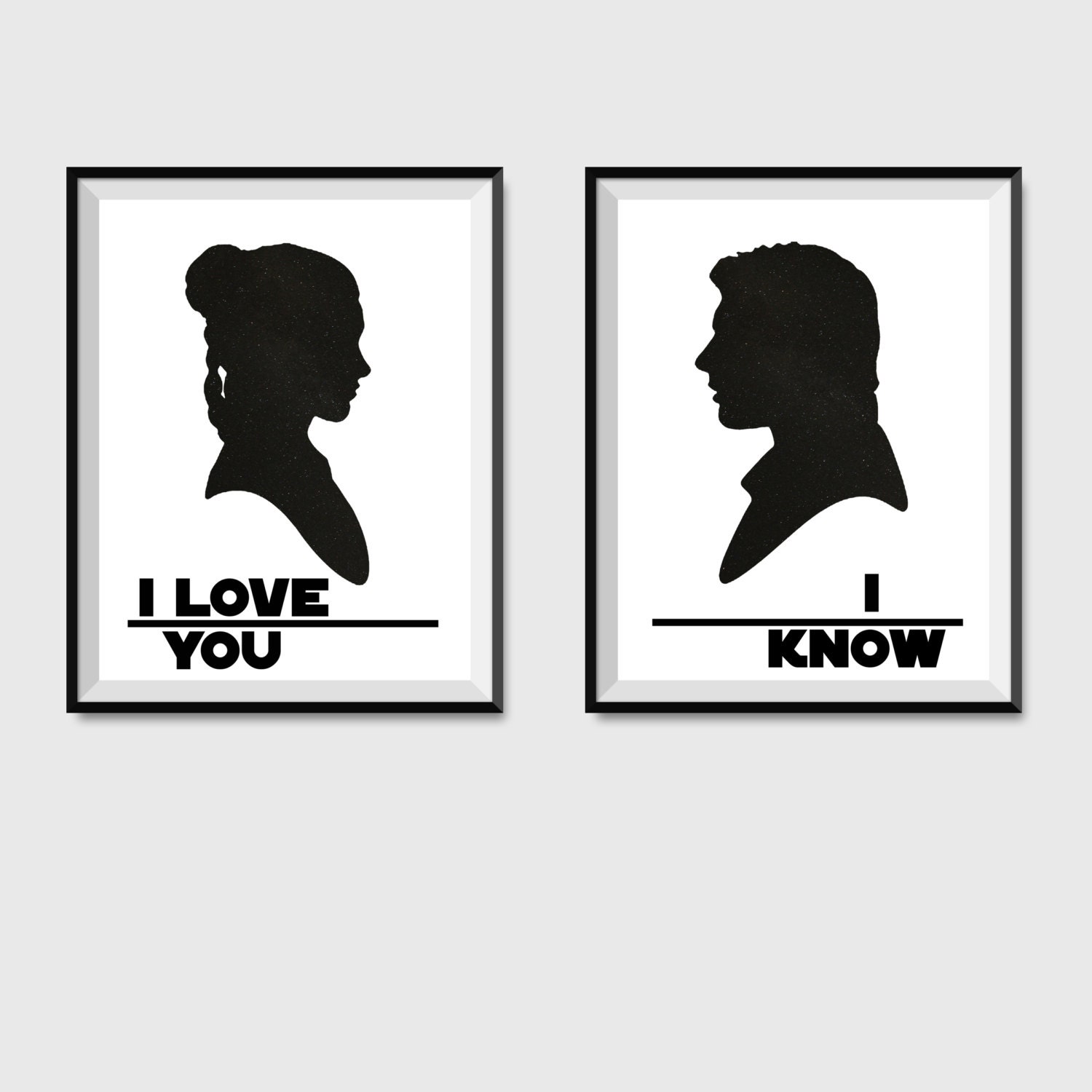 I Love You I Know Star Wars Set of 2 Coffee Ice Cream Cereal Spoons Han  Solo Princess Leia Christmas Gift Option to Personalize With Name 