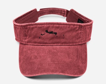 Denim visor, Turks and Caicos, embroidered visor