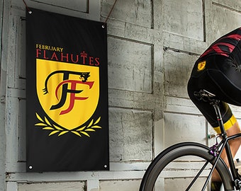 February Flahutes vinyl banner with Grommets 1.7'x3'