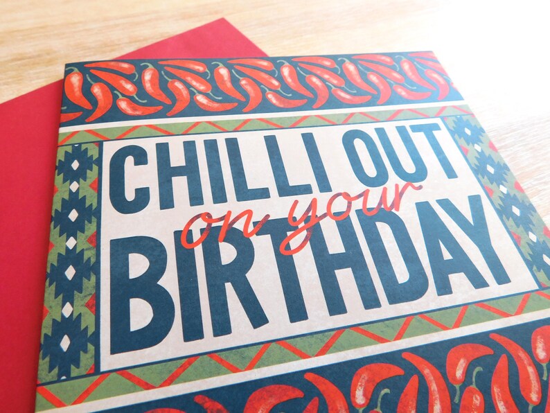 Chilli Out On Your Birthday Hot Spicy Chili Pepper Birthday Etsy