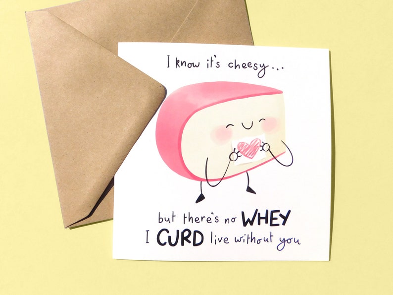 Cheesy Romantic Pun Card Funny Love Card for Boyfriend or Etsy UK