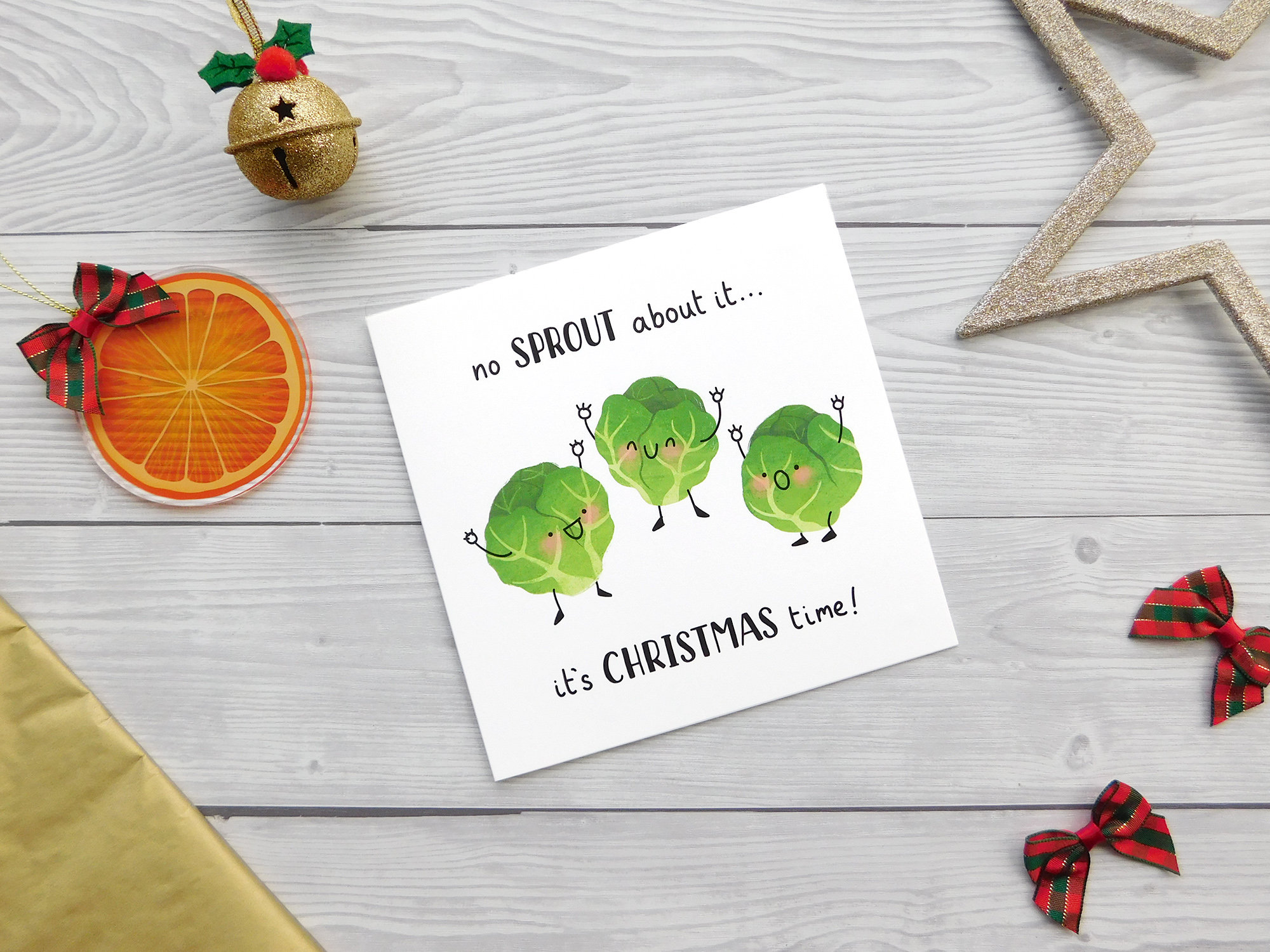 Funny Sprout Christmas Card Brussels Sprouts Xmas Pun Card Etsy UK