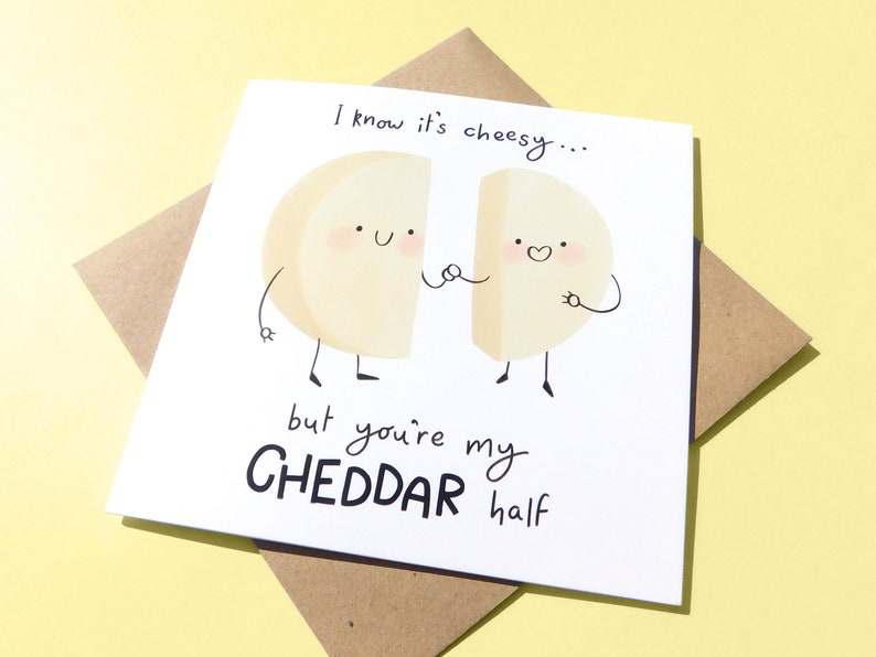 Cute Cheesy Anniversary Card Funny Romantic Card for Cheese - Etsy