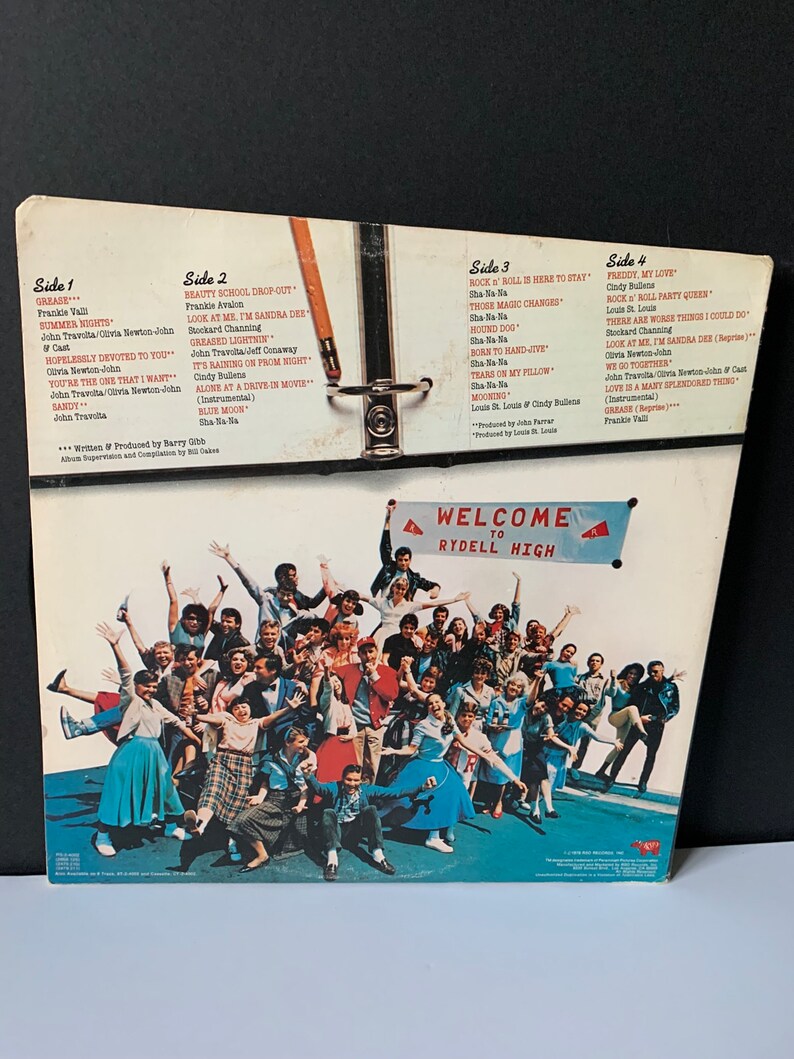 Grease Soundtrack 1978 Vinyl Record John Travolta Olivia Etsy