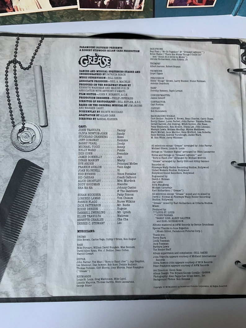 Grease Soundtrack 1978 Vinyl Record John Travolta Olivia Etsy