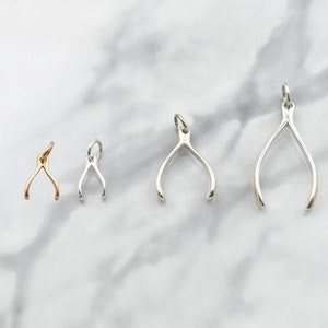 Sterling Silver Wishbone Charm. Sterling Silver Charm. Wishbone Pendant.
