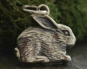 Sterling silver bunny rabbit charm. Sterling silver charms. Sterling silver. Bunny charm. Rabbit charm. Animal lover gift.