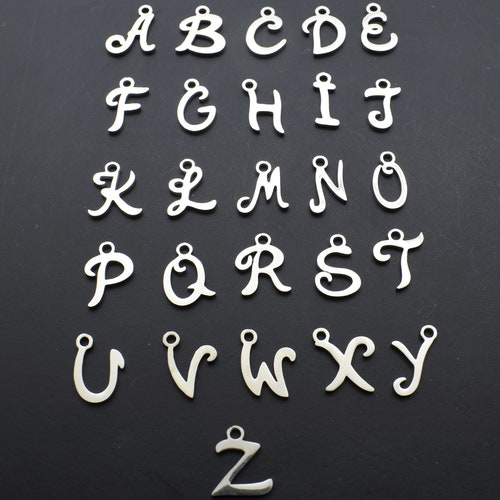 Stainless Steel Letter Charms Initial Charm Alphabet Etsy