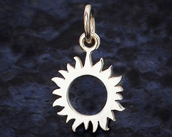 Small Eclipse Charm in Sterling Silver. Sterling Silver Charm. Charms Only. Sterling Eclipse Charm