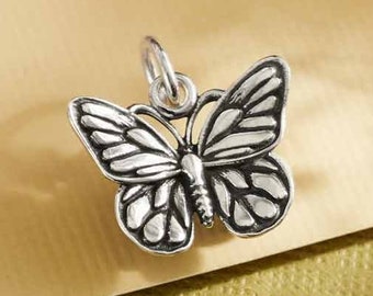 Sterling Silver Monarch Butterfly Charm, Sterling Silver Charm, Charms Only, Symbolic, Brides Maids Gifts, Nature Beauty Butterfly Charm