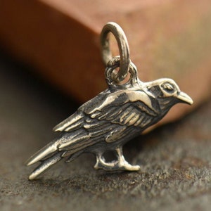 Sterling Silver Raven Charm. Sterling Silver Charm. Charms Only. Bird Charm