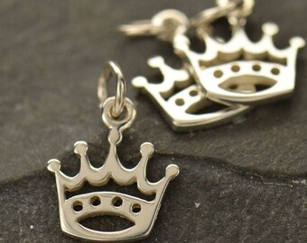 Crown Charm in Sterling Silver. Charms Only. Crown Charm. Princess Charm.