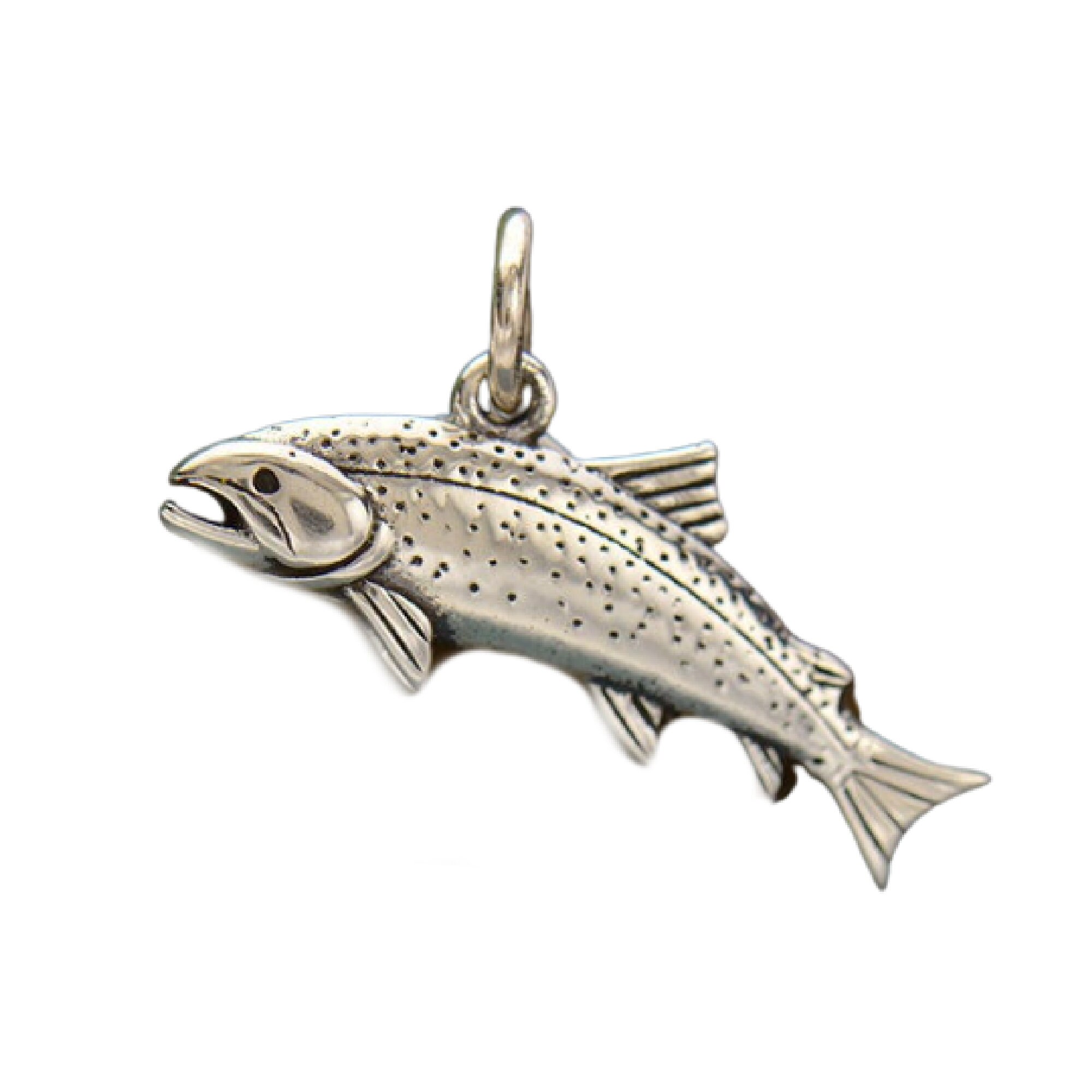 Trout Charm in Sterling Silver. Sterling Silver Charm. Charms - Etsy