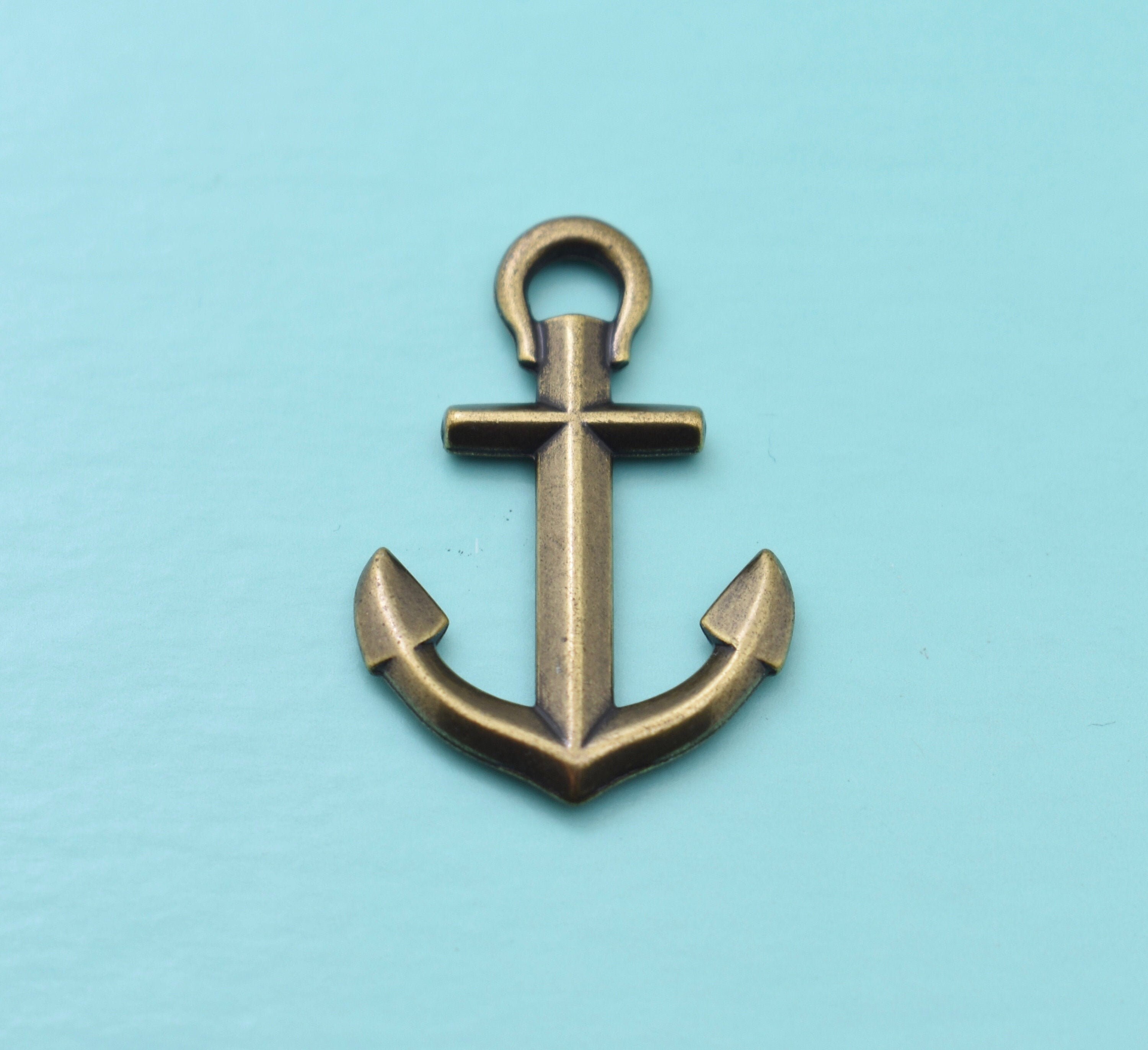 Anchor in Gold Plated Pewter. Anchor Charm. Anchor Charms. Etsy