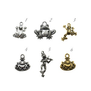 Frog Charms in Antique Gold Plated or Silver Pewter.