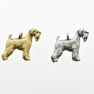 Wheaten Terrier Charm in Antique Gold Plated Pewter. Wheaten Charm. Wheaten Terrier Jewelry. Wheaten Terrier bracelet. Dog charms. Dog lover