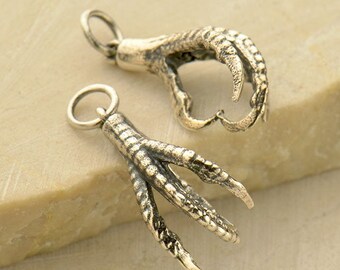 Sterling Silver Bird Claw Charm Talon. Sterling Silver Charm. Charms Only. Bird Charm