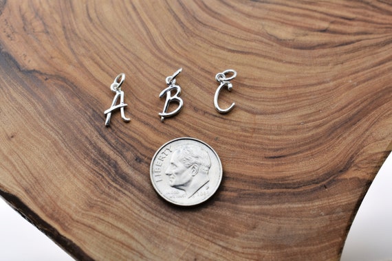 Letter Charms in Sterling Silver. Letter Charms. Letter Charms for Bracelets. Initial Charms. Bulk Charms. Initial Charm.