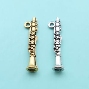 Clarinet Charm: Gold or Silver Plated Pewter, Musician Gift