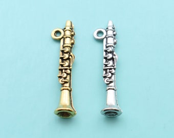 Clarinet Charm: Gold or Silver Plated Pewter, Musician Gift