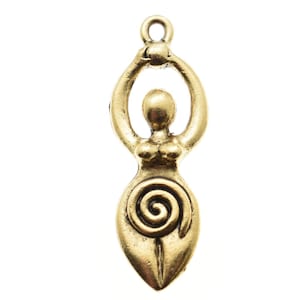 Goddess Fertility Charm in Antique Gold. Goddess Charm. Ancient Culture Charm. Bracelet Charms. Necklace Charms.