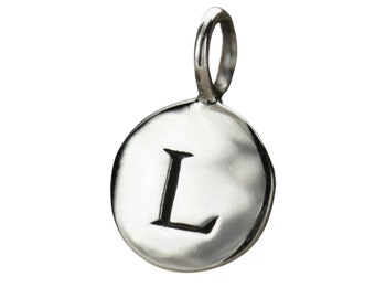 Sterling Silver Mio Memento Dangle Letter L Bead Slide Charm Sterling Silver Mio Memento Dangle Letter L Bead Slide Charm