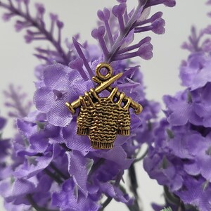 Knitting Sweater Pewter Charm: Gold or Silver Plated image 2