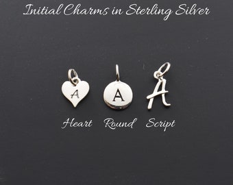 Letter Charm in Sterling Silver. Sterling Silver Charm. Charms Only. Sterling Silver Charms. Sterling Initial A Charm