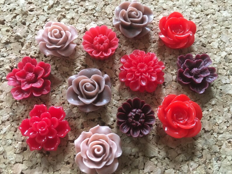 Carmel /& Maroon Push Pins or Magnets Set in Red