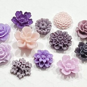 Flower Push Pins or Magnets Set in shades of Purple image 5