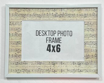 Antique Sheet Music Designer Photo Frame - cubicle decorations, office decor, office photo frame, pretty photo frame