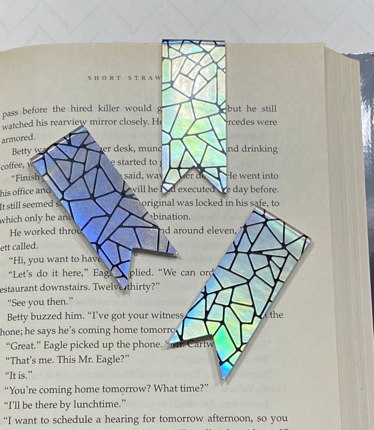 Bookmark Set 3 Holographic Geometric Bookmarks Etsy