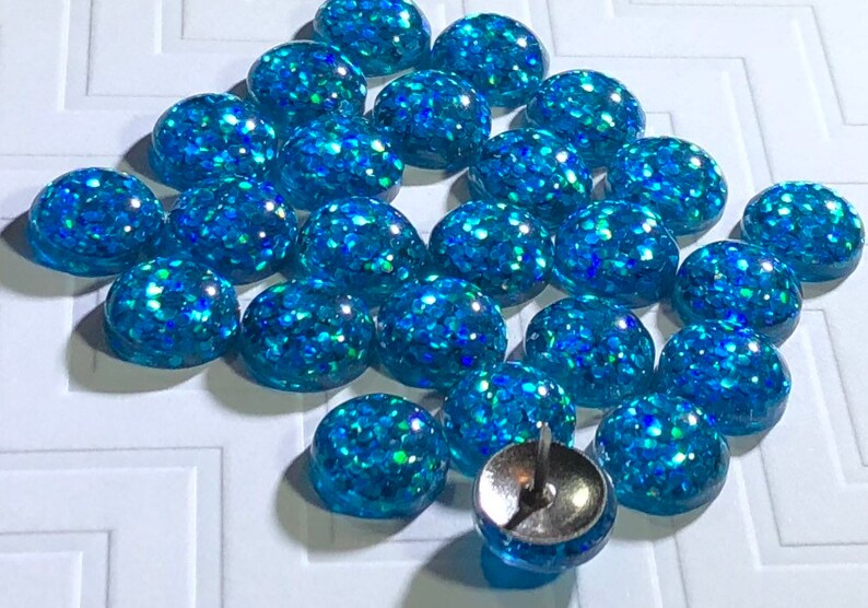 Teal Glittery Push Pins Glitter Sparkly Thumbtacks Etsy UK