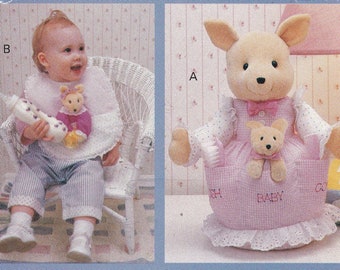Vintage Butterick 6114 Baby Crib Quilt And Stuffed Toy Sewing Pattern UNCUT