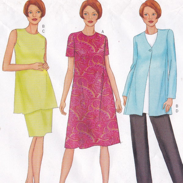 Maternity Jacket, Dress, Tunic, Skirt and Pants Misses' Size 6 8 10 Tent Dress Flared Jacket Sleeveless Top Butterick Sewing Pattern 6951