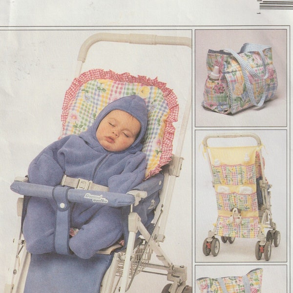 Baby Wimpelkette mit Kapuze, Mütze, Windeltasche, Kinderwagen Organizer und Kinderwagenkissen McCall's Craft Schnittmuster 9528 Uncut