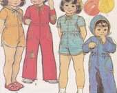 Babies 39 Jumpsuit Pattern Child Size 1 Breast Chest 20 quot Waist 19.5 quot Front Zipper Hooded Romper or Jumpsuit McCall 39 s Sewing Pattern 6462 Uncut