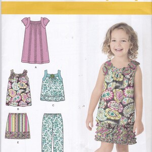 Girls' Dress Top Skirt Pants Patterns Child's Size 3 4 5 6 7 8 Sundress Children's Summer Wardrobe Simplicity Sewing Pattern 2238 Uncut