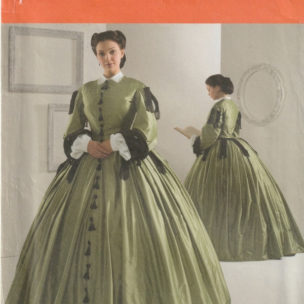 Civil War Era Costume Pattern Size 16 18 20 22 24 Historical 19th Century Womens Antebellum South Dress Simplicity Sewing Pattern 2887 Uncut