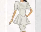 Dress Patterns Misses 39 Size 6 Bust 30.5 Waist 23 Straight Princess Seams Shaped Waist Peplum Dresses 1980 39 s Simplicity Sewing Pattern 8900