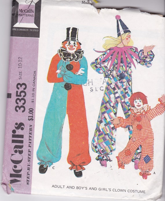 Child's Clown Costume Size 10/12 Child's Clown Costume Size 10/12