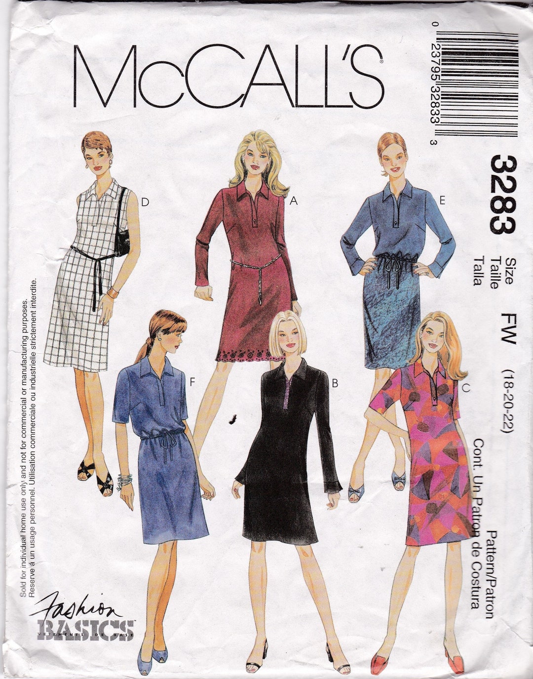Dress Top and Skirt Patterns Sizes 18 20 22 Slightly A-line - Etsy