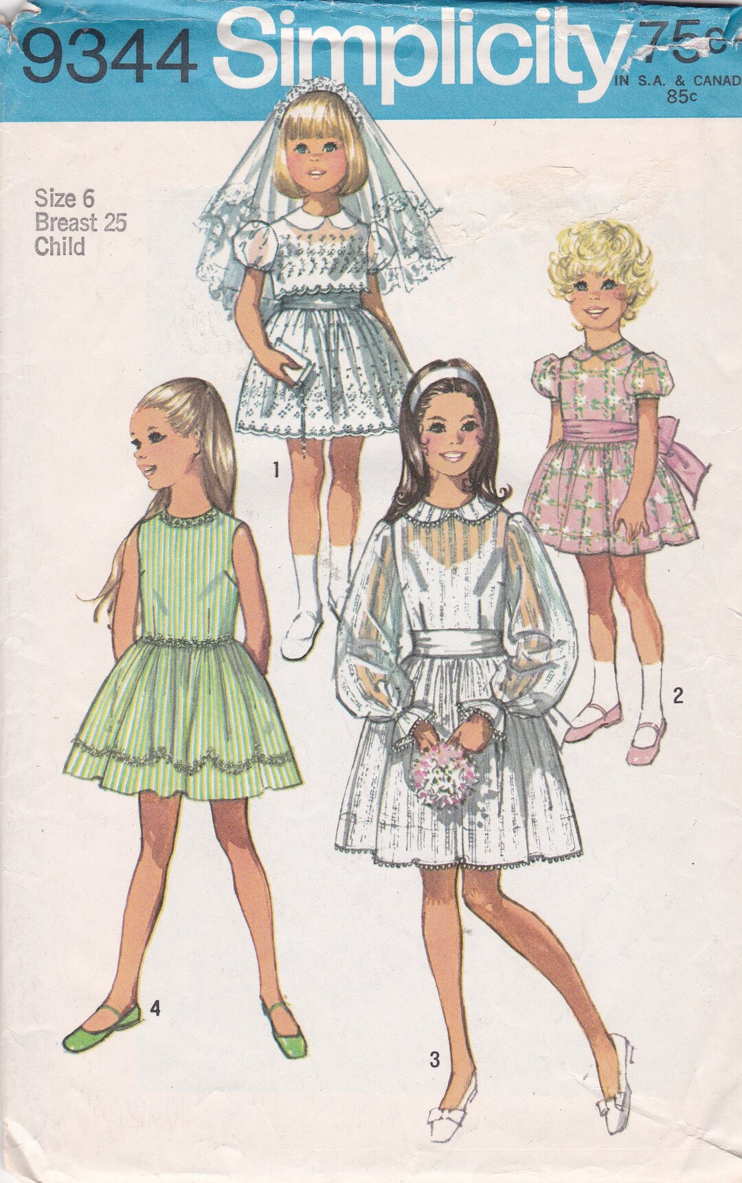 Girls Dress Patterns Child Size 6 Breast 25 Party Special Occasion