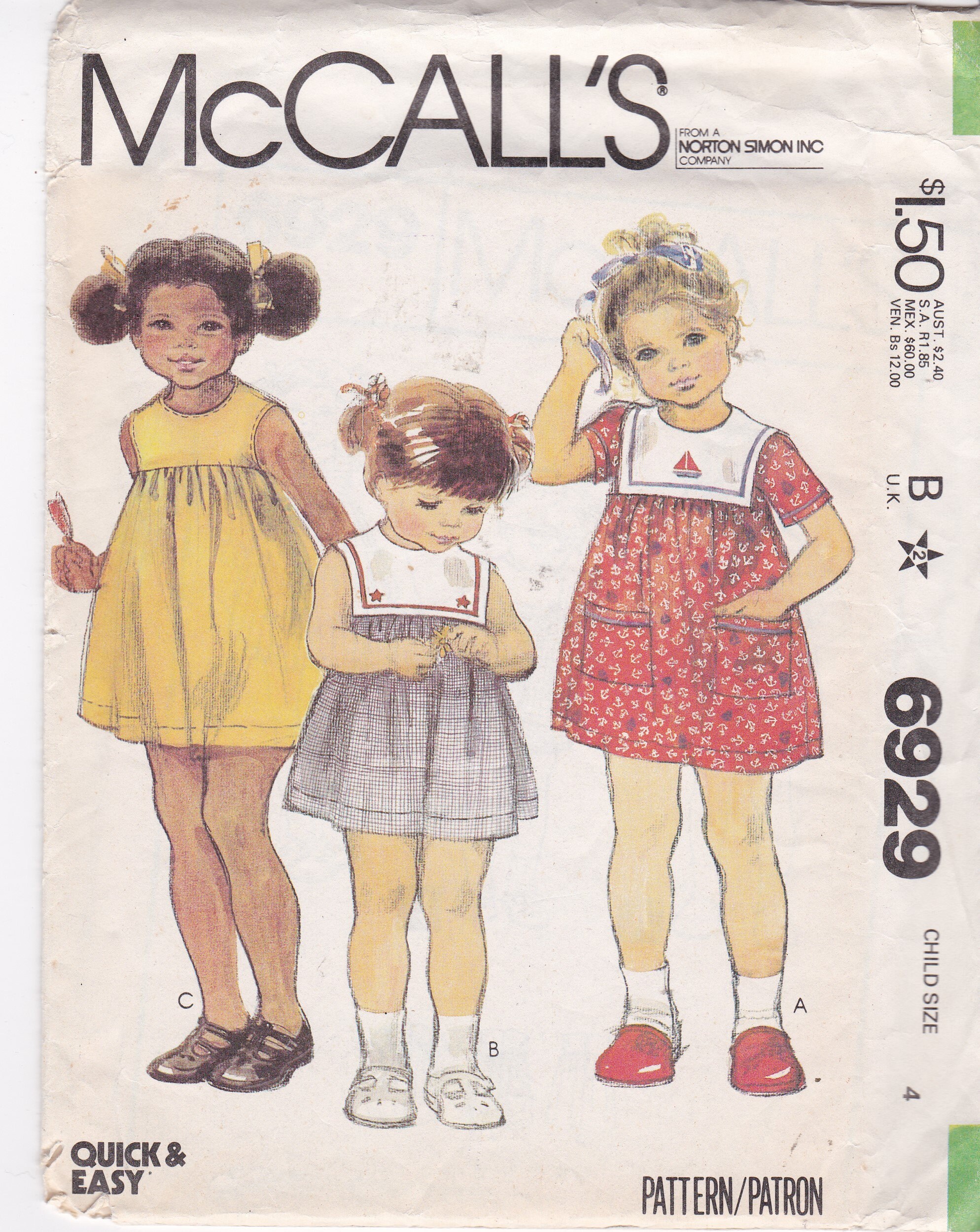 McCall's Sewing Pattern Children's/Girls' Sleeveless and Ruffle Sleeve Empire-Waist -3-4-5-6