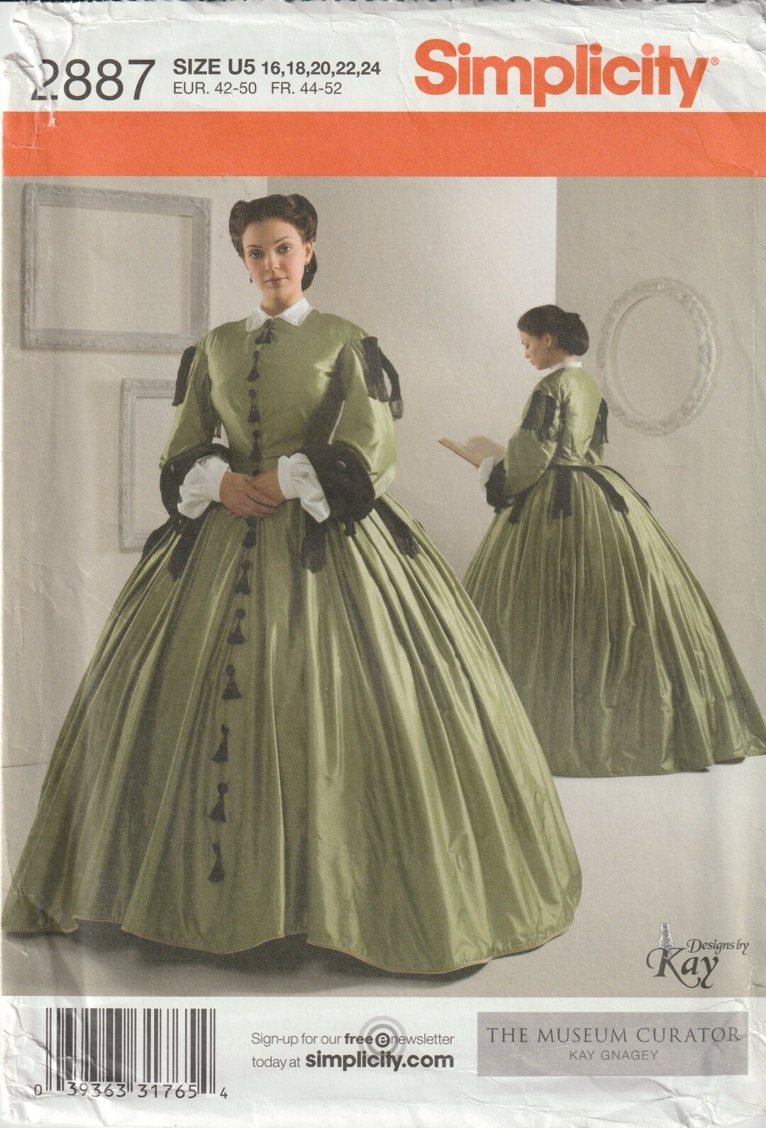 Civil War Era Costume Pattern Size 16 18 20 22 24 Historical 19th